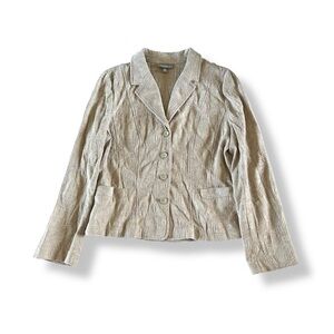 [Croft & Barrow] Beige Floral Embossed Textured Blazer Jacket